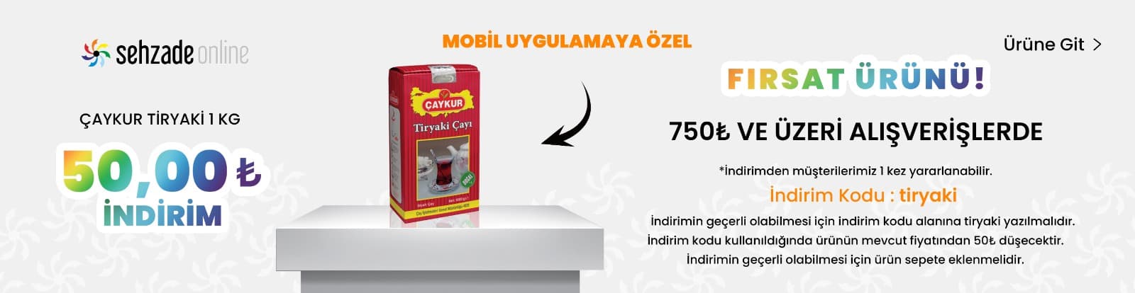 Mobil uygulamaya özel indirim.